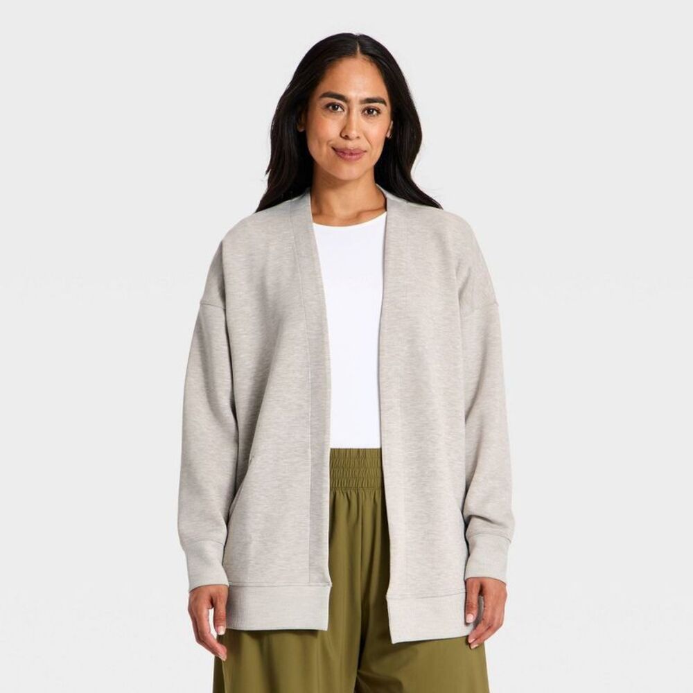 Women's Airy Sleek Cardigan - All In Motion Taupe Heather XL - Picture 4 of 5